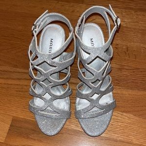 LIKE BRAND NEW silver high heels